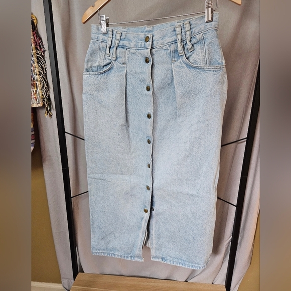 Vintage Denim Buttondown SkirtSize 14 - Picture 9 of 16